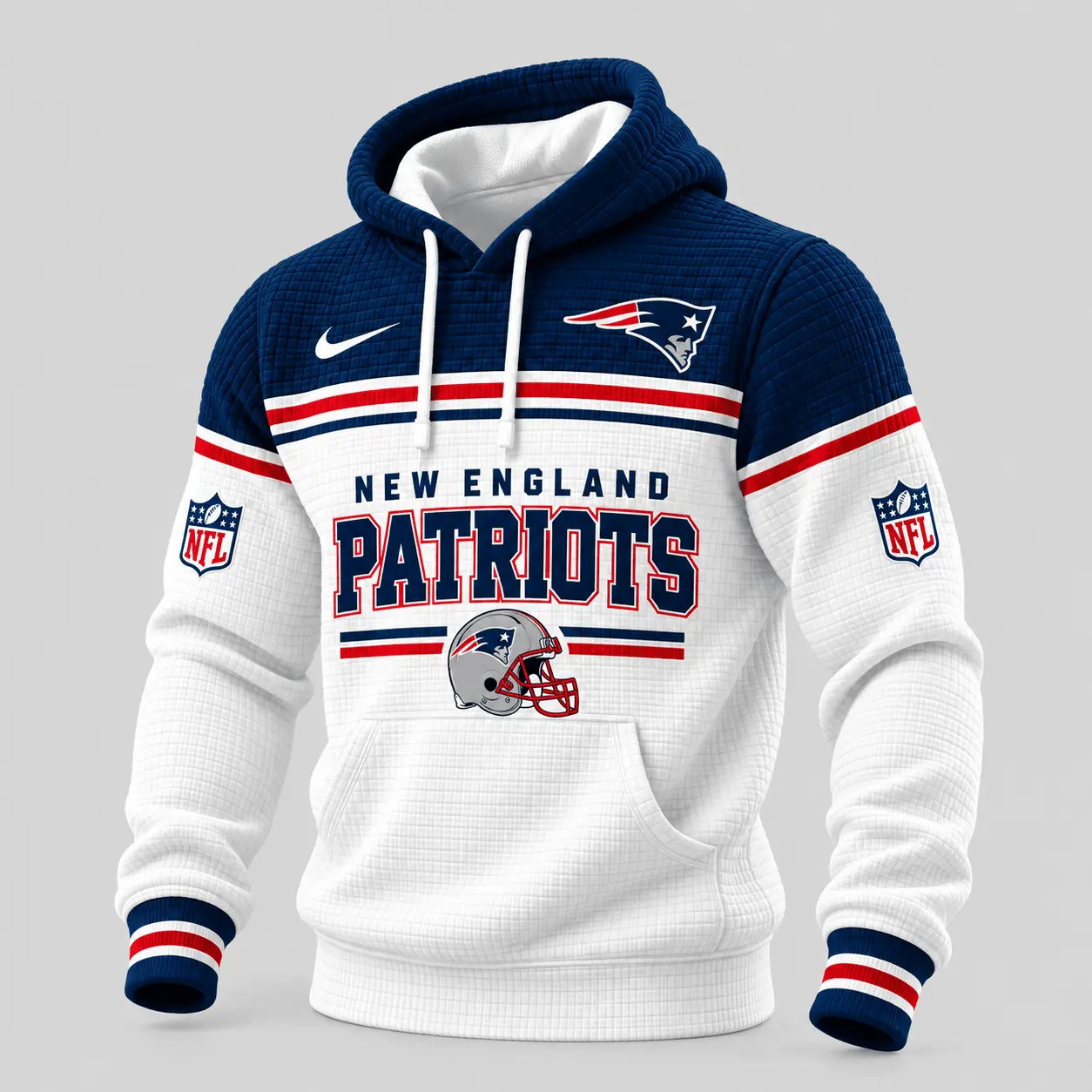 New England Patriots | NFL Stripe Trim Waffle Hoodie