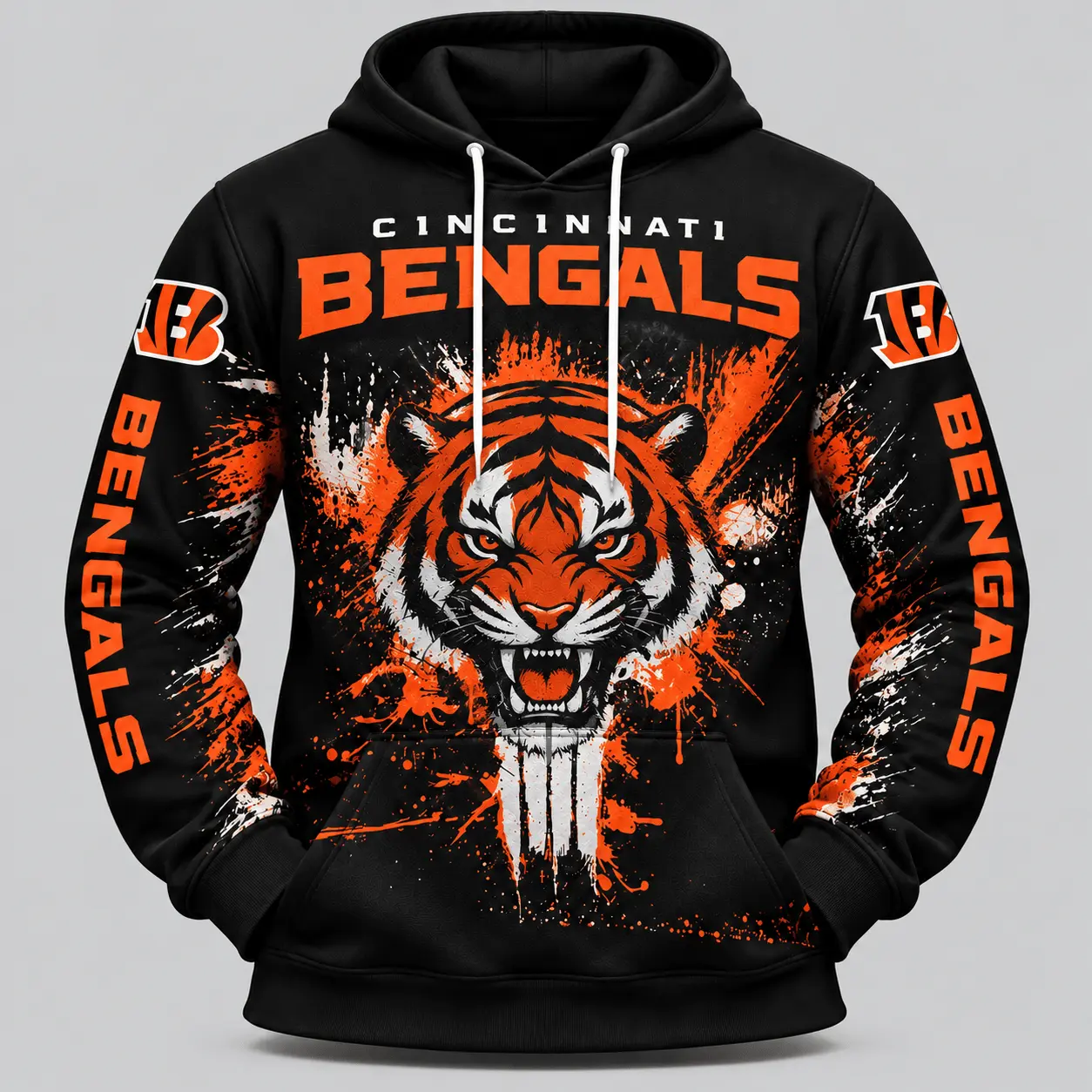 Cincinnati Bengals | NFL Skull Splatter Hoodie