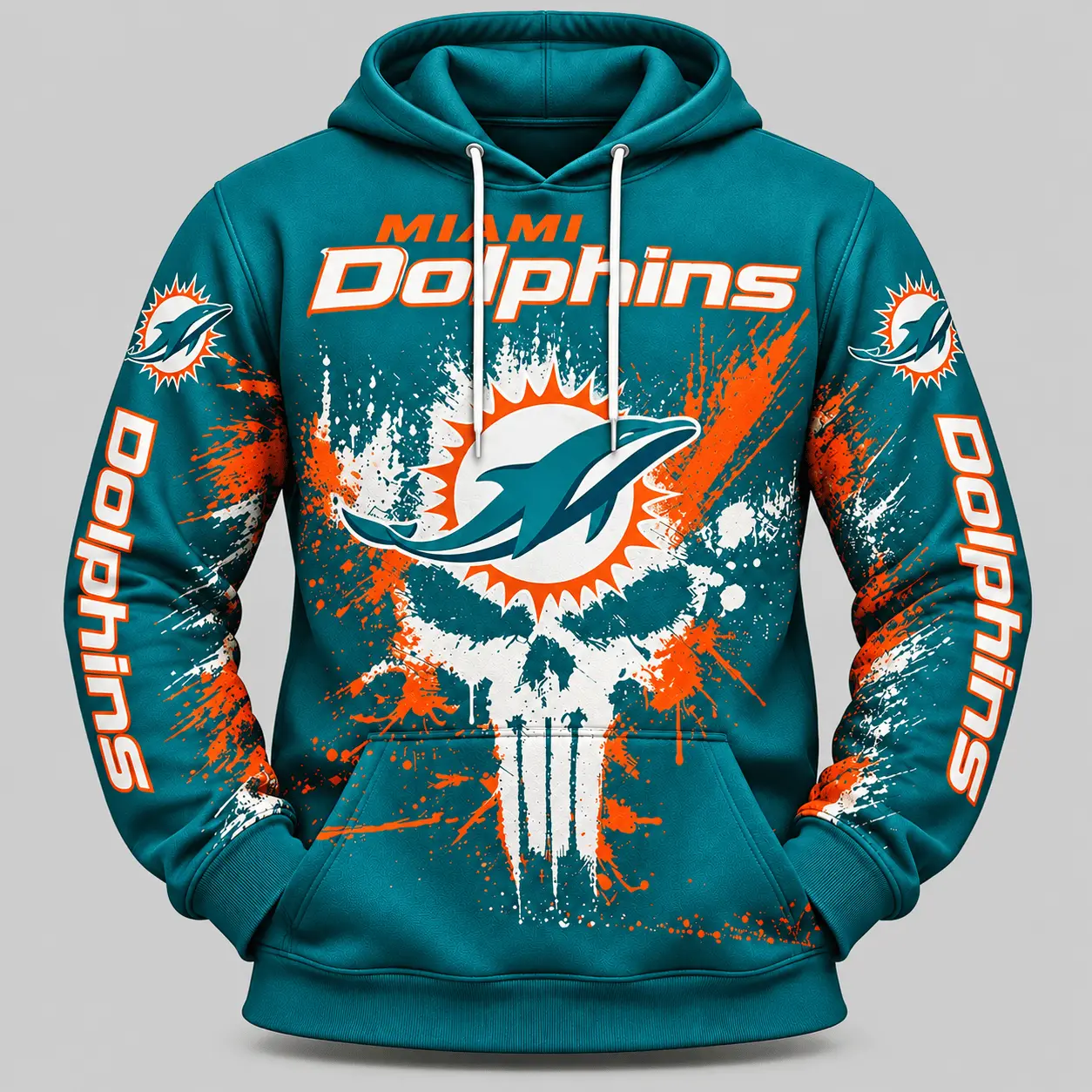 Miami Dolphins | NFL Skull Splatter Hoodie