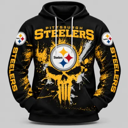 Pittsburgh Steelers | NFL Skull Splatter Hoodie