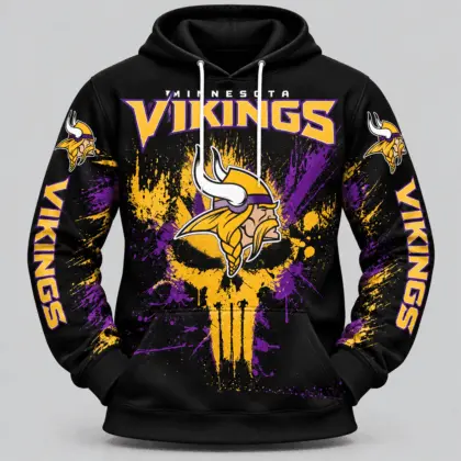 Minnesota Vikings | NFL Skull Splatter Hoodie