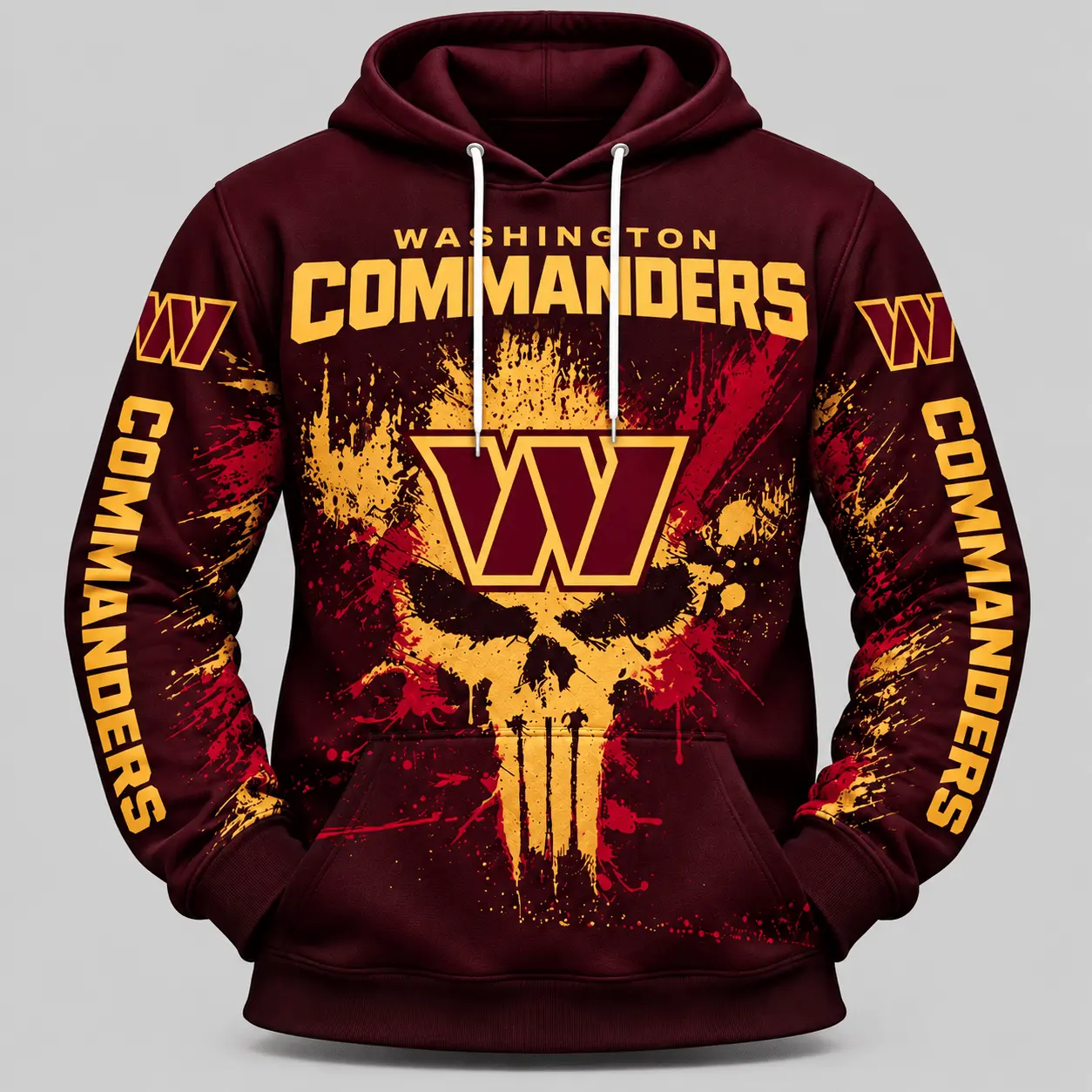 Washington Commanders | NFL Skull Splatter Hoodie