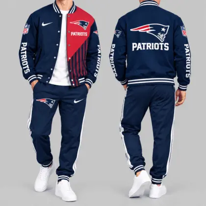 New England Patriots | NFL Split Panel Baseball Jacket Jogger Set