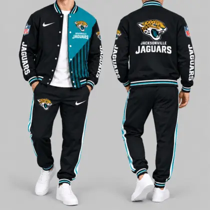 Jacksonville Jaguars | NFL Split Panel Baseball Jacket Jogger Set