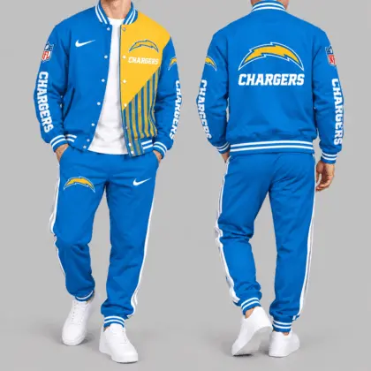 Los Angeles Chargers | NFL Split Panel Baseball Jacket Jogger Set