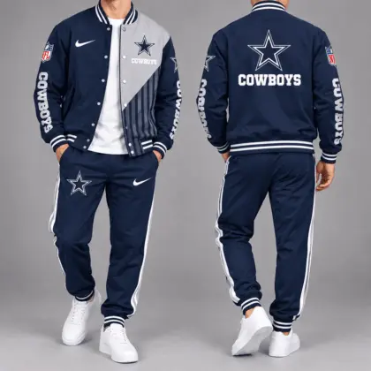 Dallas Cowboys | NFL Split Panel Baseball Jacket Jogger Set