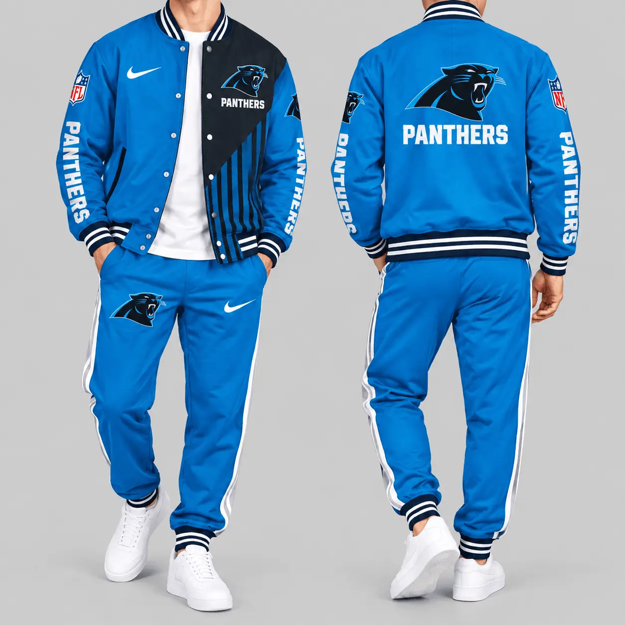 Carolina Panthers | NFL Split Panel Baseball Jacket Jogger Set