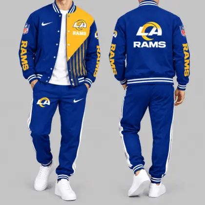 Los Angeles Rams | NFL Split Panel Baseball Jacket Jogger Set