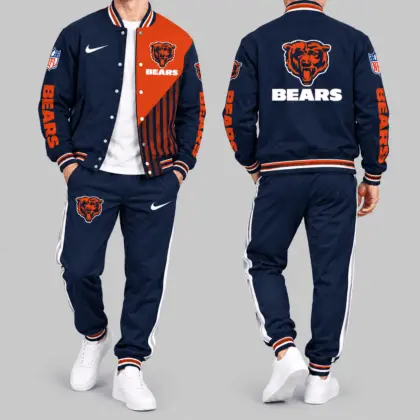 Chicago Bears | NFL Split Panel Baseball Jacket Jogger Set