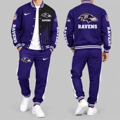 Baltimore Ravens | NFL Split Panel Baseball Jacket Jogger Set
