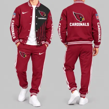 Arizona Cardinals | NFL Split Panel Baseball Jacket Jogger Set