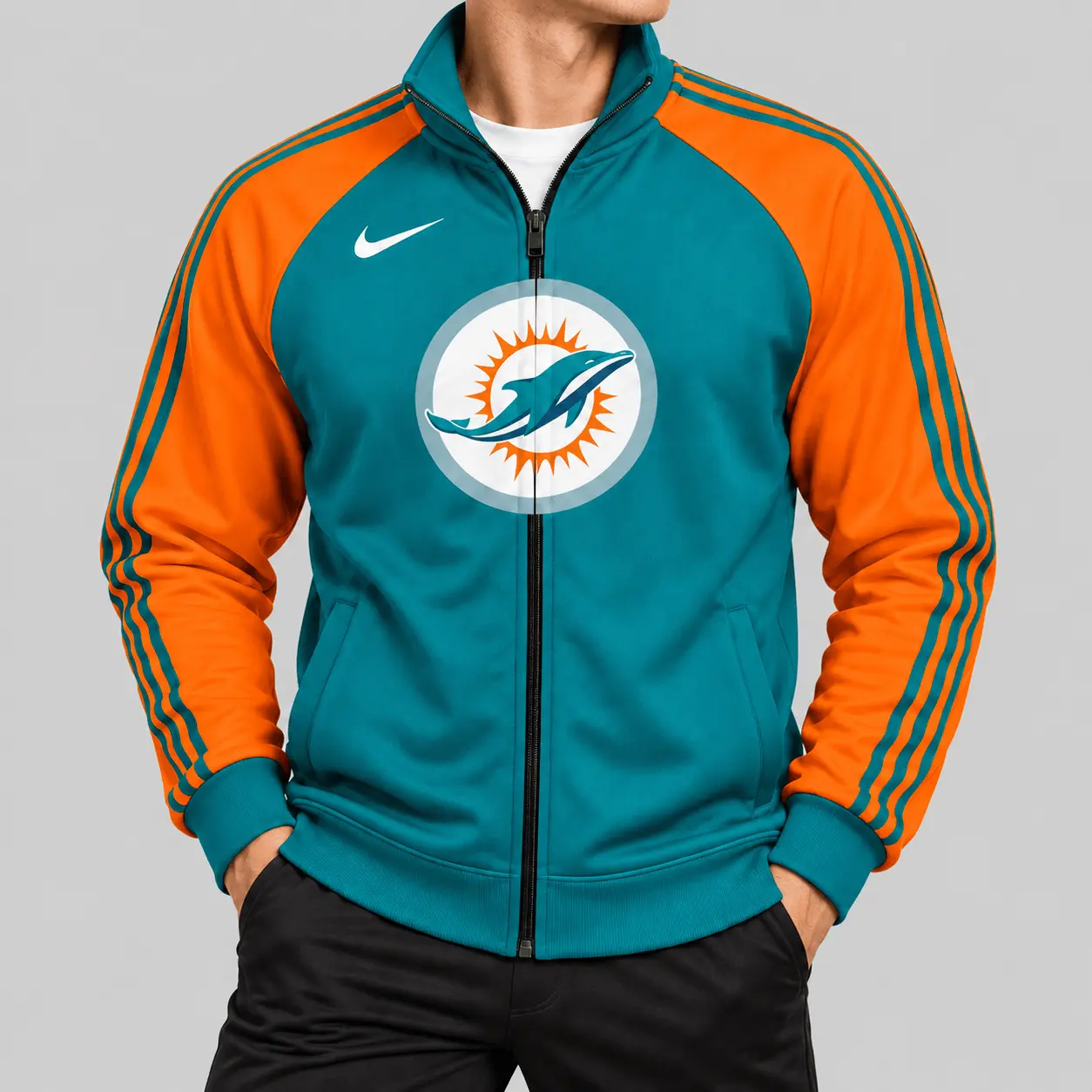 Miami Dolphins | NFL Contrast Sleeve Full Zip Jacket