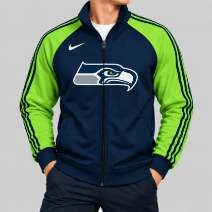 Seattle Seahawks | NFL Contrast Sleeve Full Zip Jacket