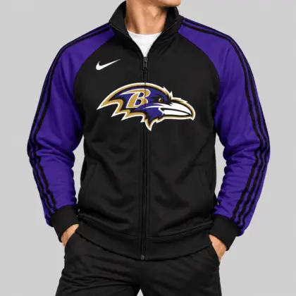 Baltimore Ravens | NFL Contrast Sleeve Full Zip Jacket