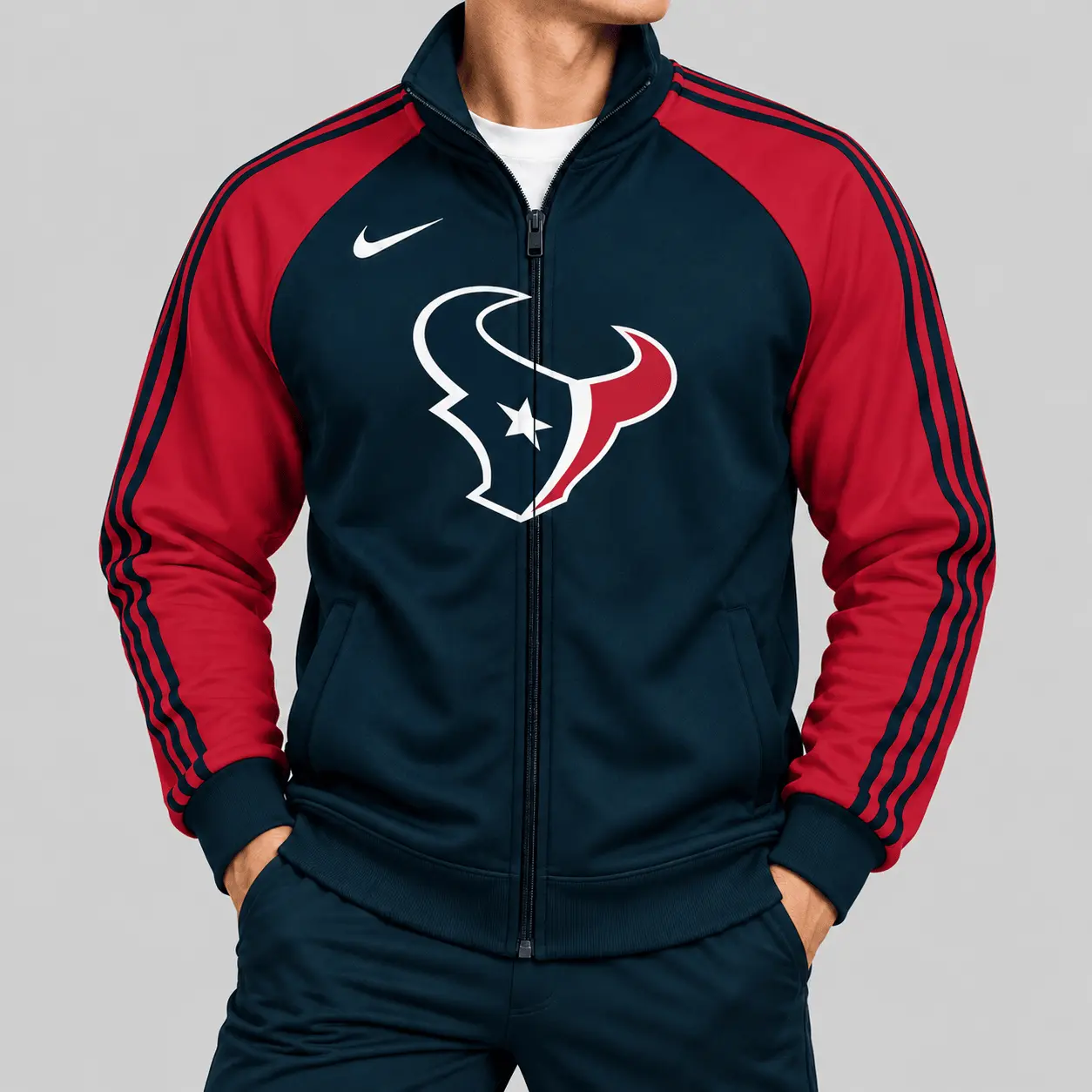 Houston Texans | NFL Contrast Sleeve Full Zip Jacket