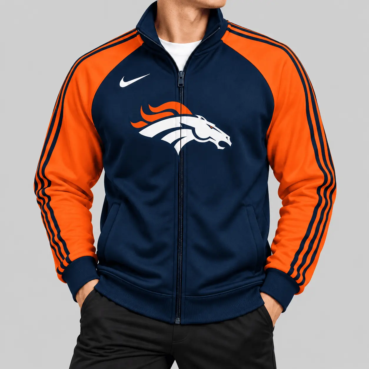Denver Broncos | NFL Contrast Sleeve Full Zip Jacket