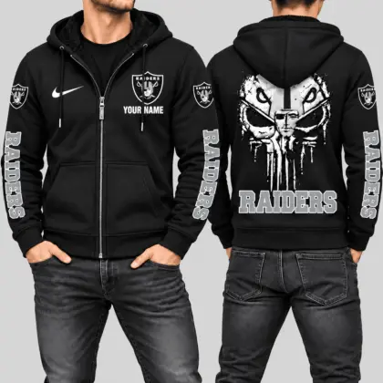 Las Vegas Raiders | NFL Skull Back Zip Hoodie