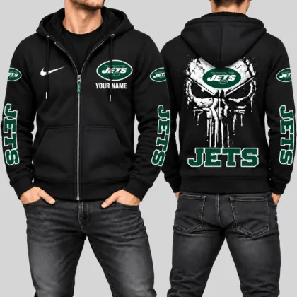New York Jets | NFL Skull Back Zip Hoodie
