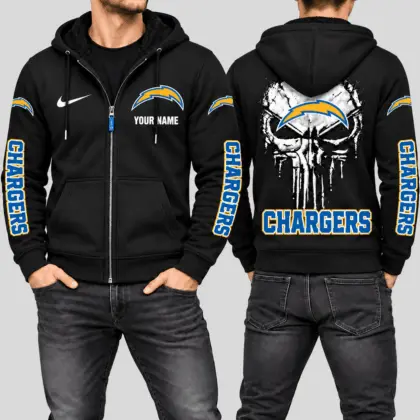 Los Angeles Chargers | NFL Skull Back Zip Hoodie