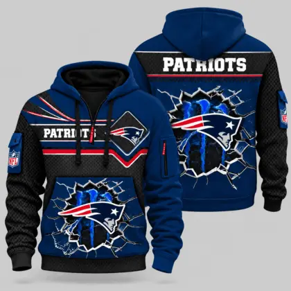 New England Patriots | NFL Cracked Wall Half Zip Hoodie