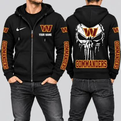 Washington Commanders | NFL Skull Back Zip Hoodie