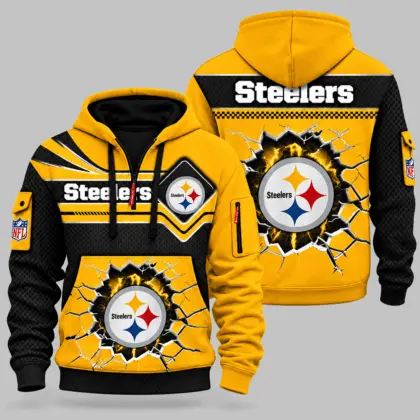 Pittsburgh Steelers | NFL Cracked Wall Half Zip Hoodie