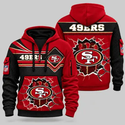 San Francisco 49ers | NFL Cracked Wall Half Zip Hoodie