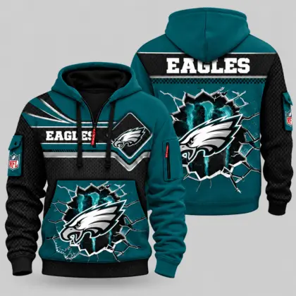 Philadelphia Eagles | NFL Cracked Wall Half Zip Hoodie
