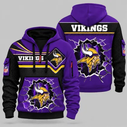 Minnesota Vikings | NFL Cracked Wall Half Zip Hoodie