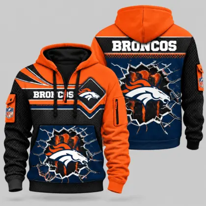 Denver Broncos | NFL Cracked Wall Half Zip Hoodie