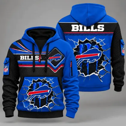 Buffalo Bills | NFL Cracked Wall Half Zip Hoodie