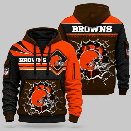 Cleveland Browns | NFL Cracked Wall Half Zip Hoodie
