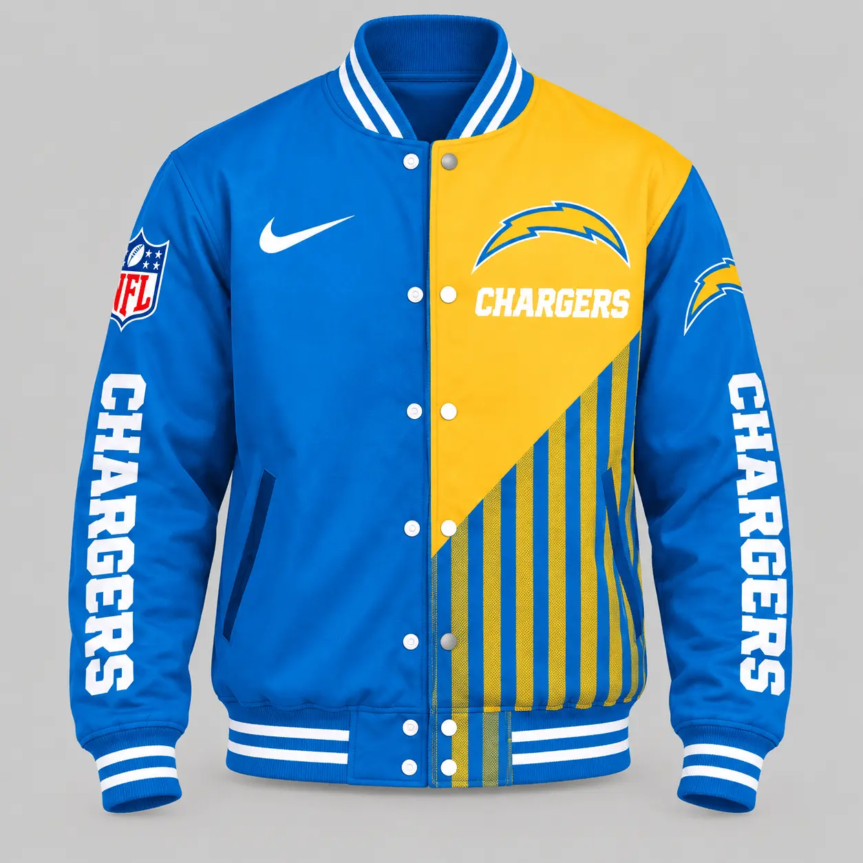 Los Angeles Chargers | NFL Split Panel Baseball Jacket Jogger Set - Image 2