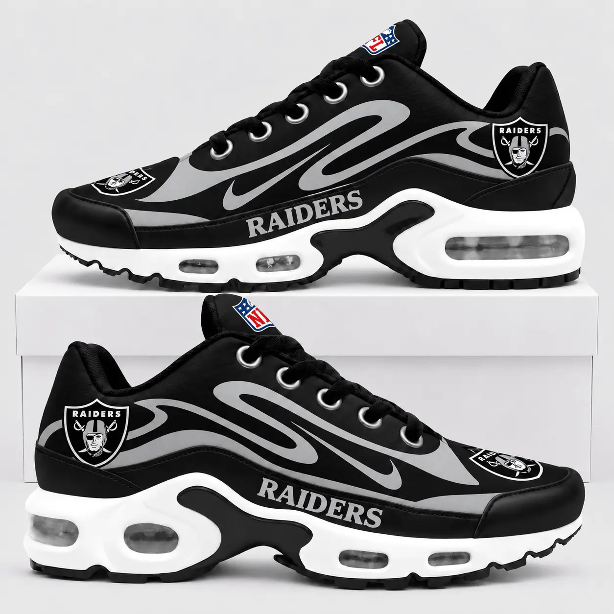 Las Vegas Raiders | Premium NFL Sport Stripe Air Max Shoes TD