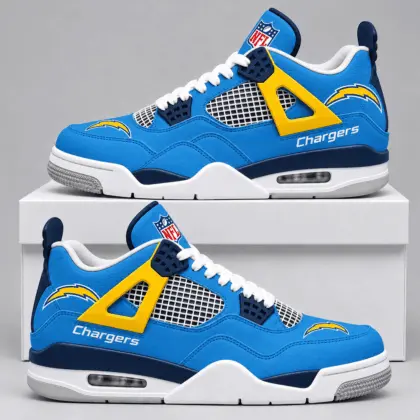 Los Angeles Chargers | Premium NFL Retro Game Day AJ4 Shoes TD