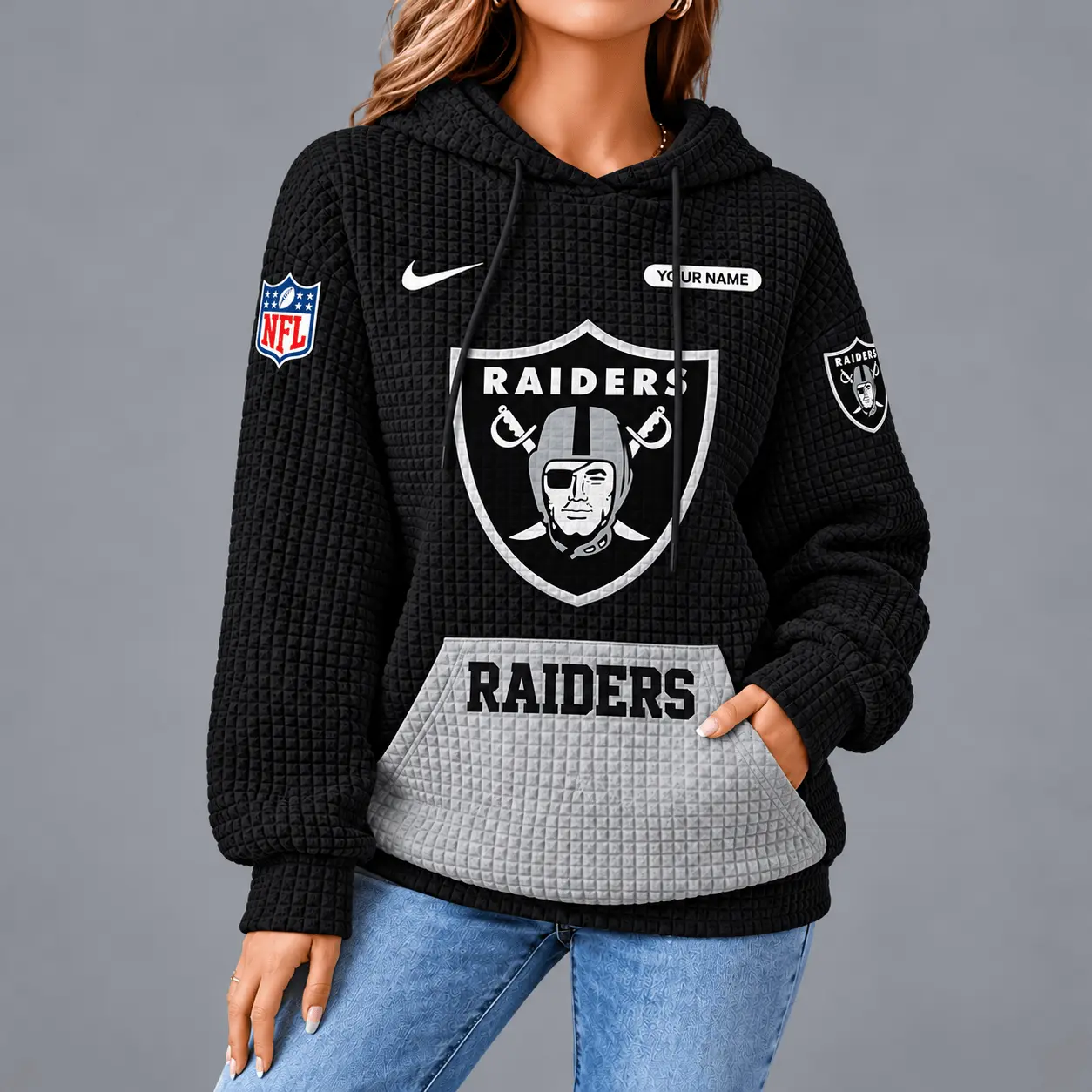 Las Vegas Raiders | Premium NFL Cozy Two Tone Unisex Waffle Hoodie TD