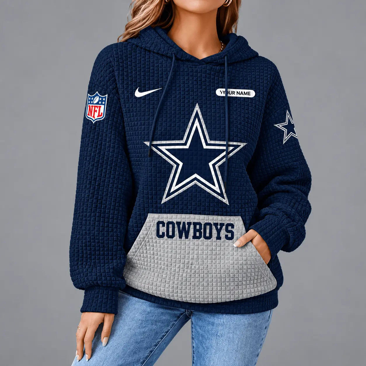 Dallas Cowboys | Premium NFL Cozy Two Tone Unisex Waffle Hoodie TD
