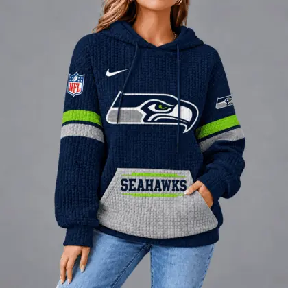 Seattle Seahawks | Premium NFL Cozy Two Tone Unisex Waffle Hoodie TD