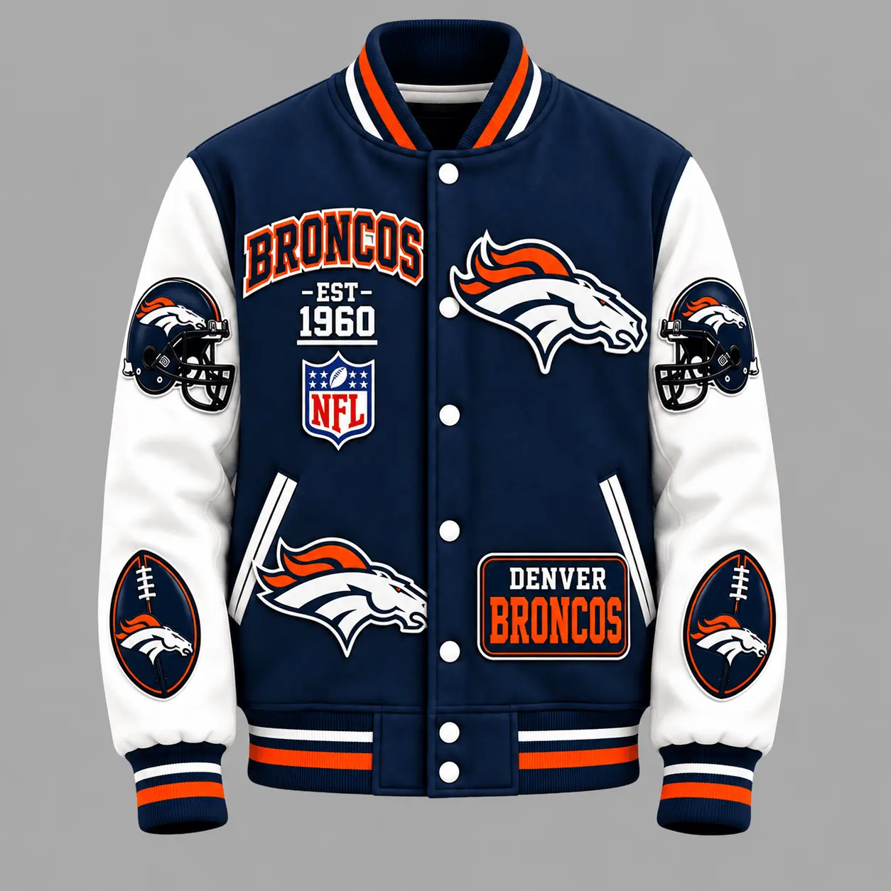 Denver Broncos | Premium NFL Baseball Jacket TD - Image 2