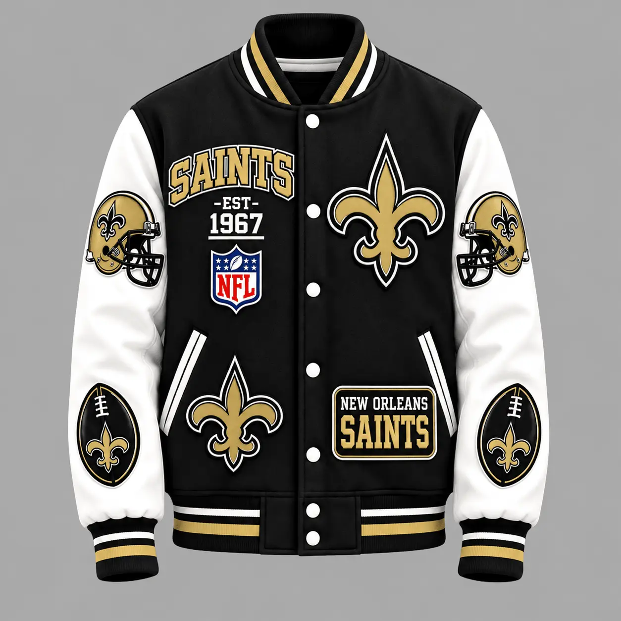 New Orleans Saints | Premium NFL Baseball Jacket TD - Image 2