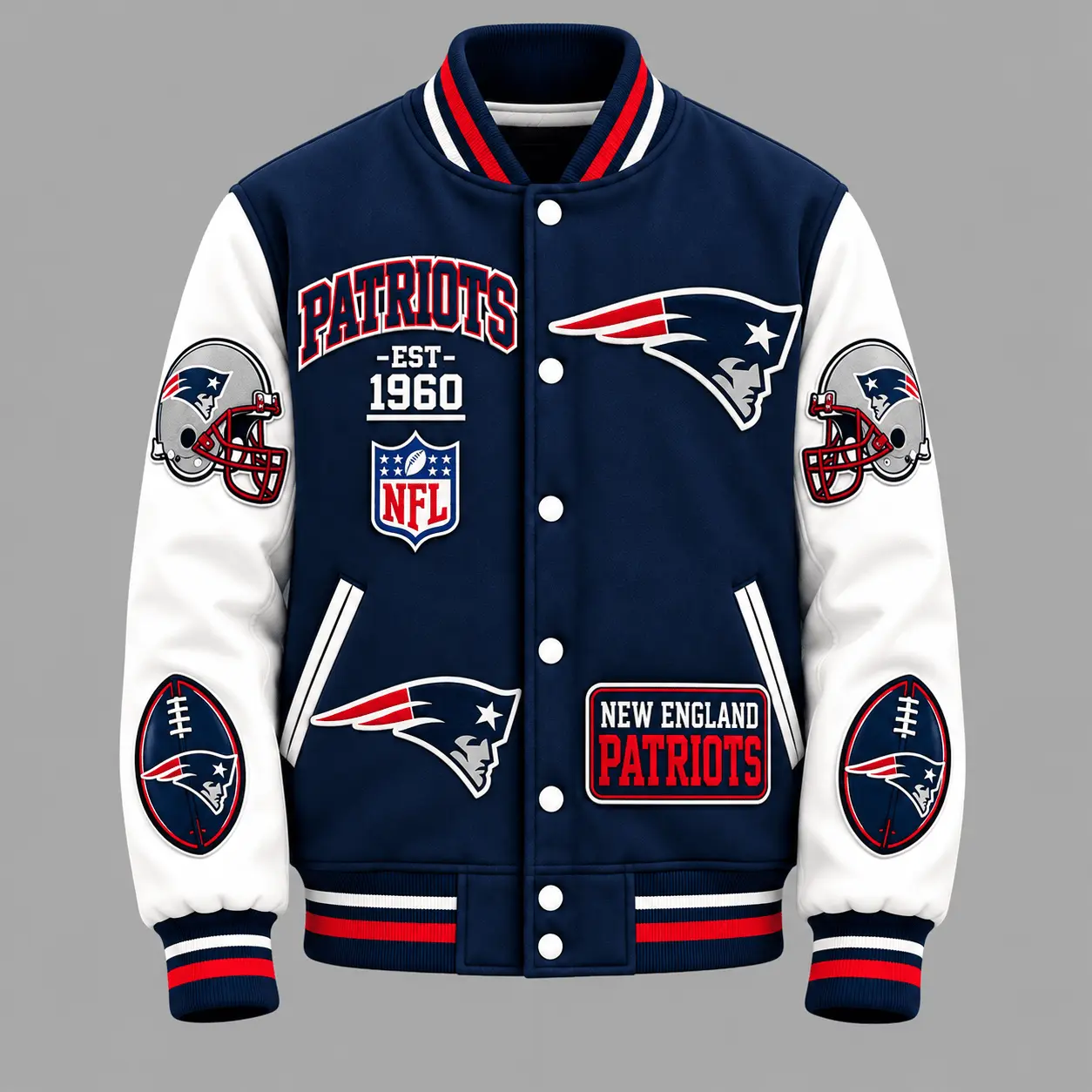 New England Patriots | Premium NFL Baseball Jacket TD - Image 2