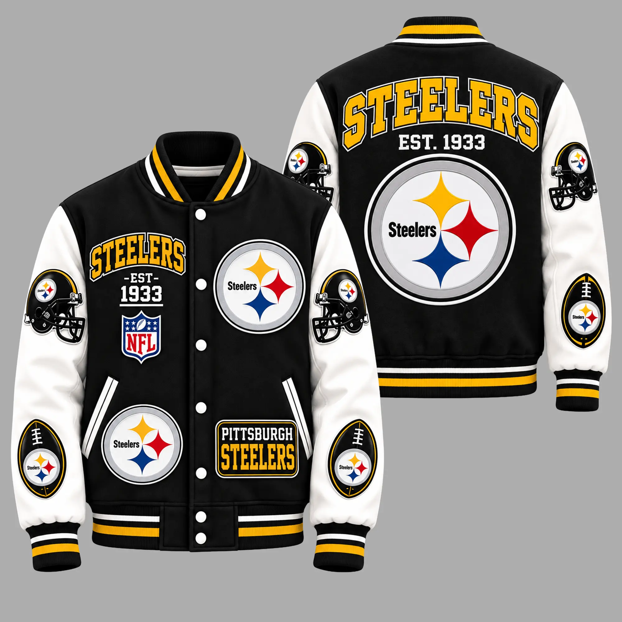 Pittsburgh Steelers | Premium NFL Baseball Jacket TD