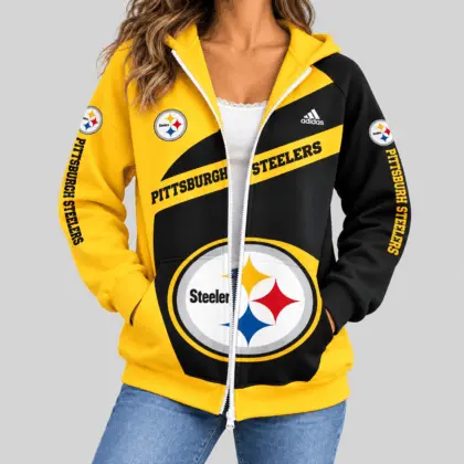 Pittsburgh Steelers | NFL Diagonal Stripe Zip Hoodie