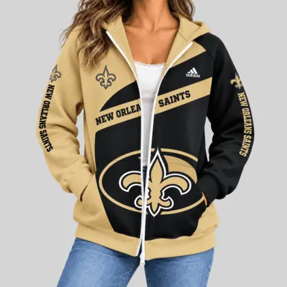 New Orleans Saints | NFL Diagonal Stripe Zip Hoodie