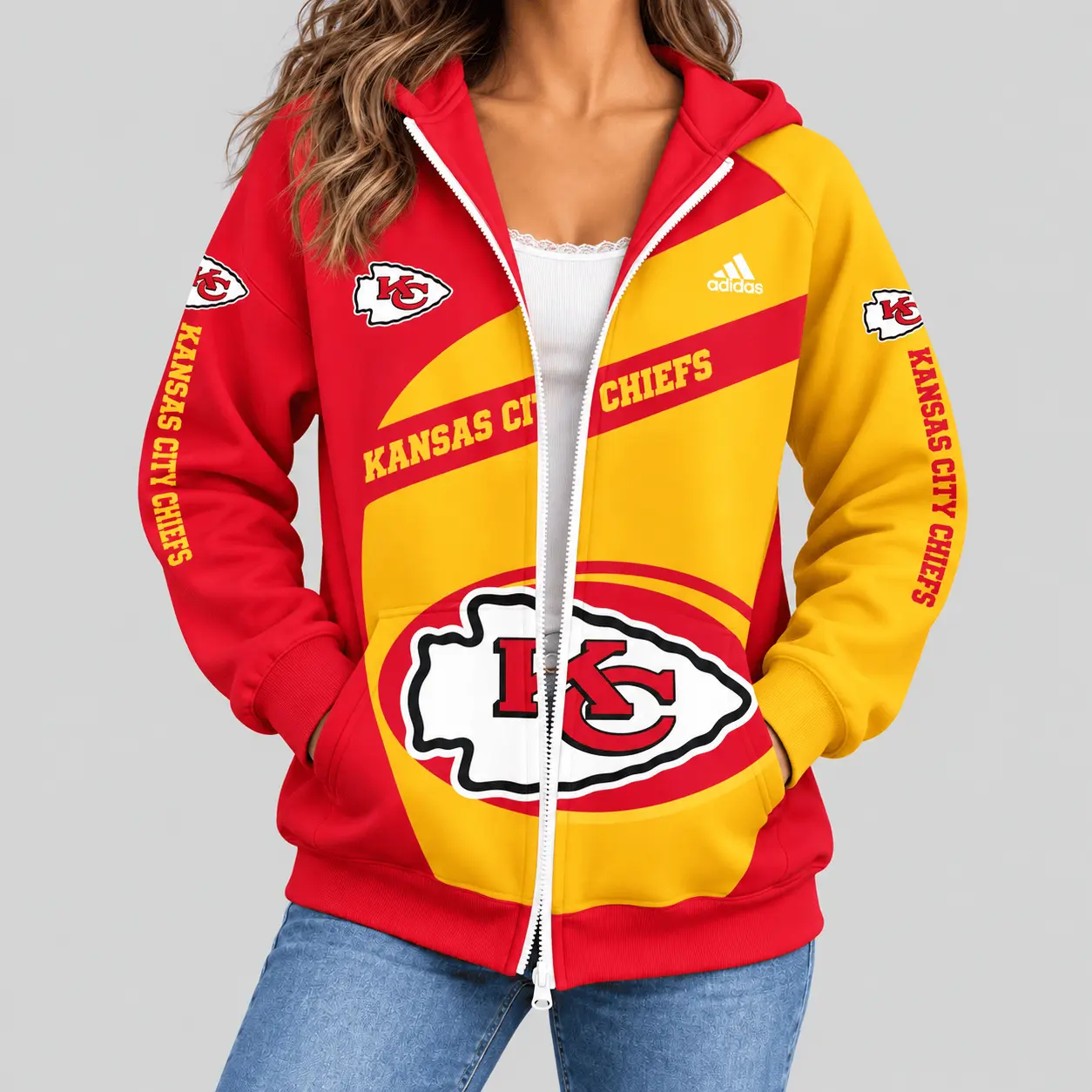 Kansas City Chiefs | NFL Diagonal Stripe Zip Hoodie