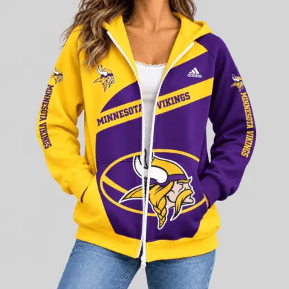 Minnesota Vikings | NFL Diagonal Stripe Zip Hoodie