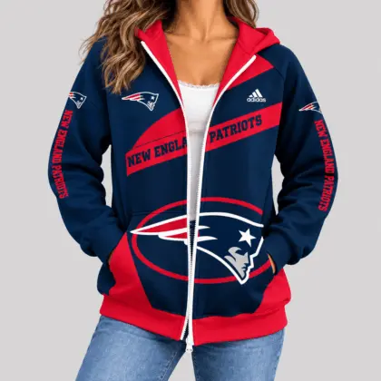 New England Patriots | NFL Diagonal Stripe Zip Hoodie