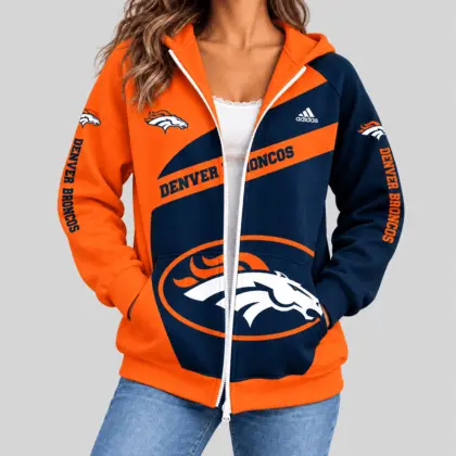 Denver Broncos | NFL Diagonal Stripe Zip Hoodie