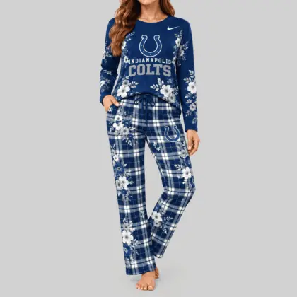 Indianapolis Colts | NFL Floral Plaid Pajama Set