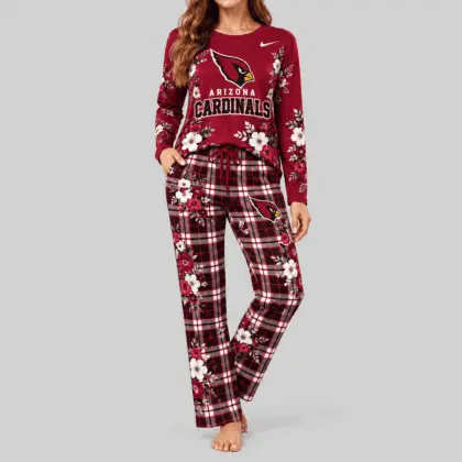 Arizona Cardinals | NFL Floral Plaid Pajama Set